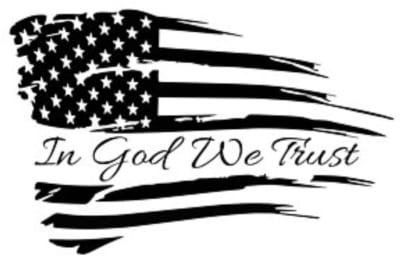 Distressed American flag with the words In God We Trust